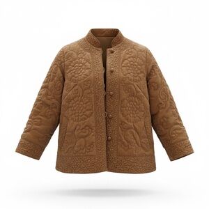 Vintage velvet quilted style jacket with silk lining.